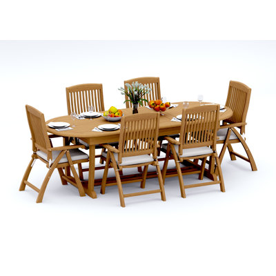 11 Pcs Grade-A Teak Wood Dining Set: 94" Mas Oval Trestle Leg Table And 10 Marley Folding Reclining Arm Chairs #11MR2310