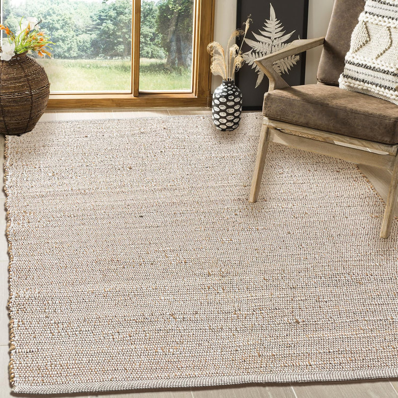Aleksei Jute Area Rug, Rectangle 3' x 5', Ivory