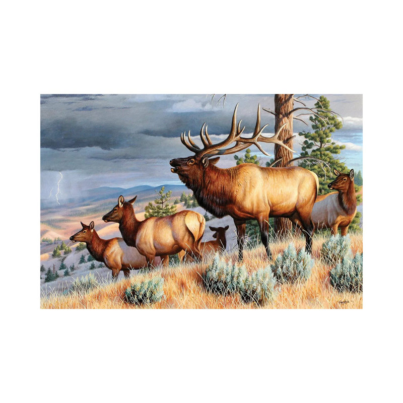 Storm Challenge Elk by Cynthie Fisher - Wrapped Canvas Print, 66.04 cm H x 45.72 cm W x 1.91 cm D