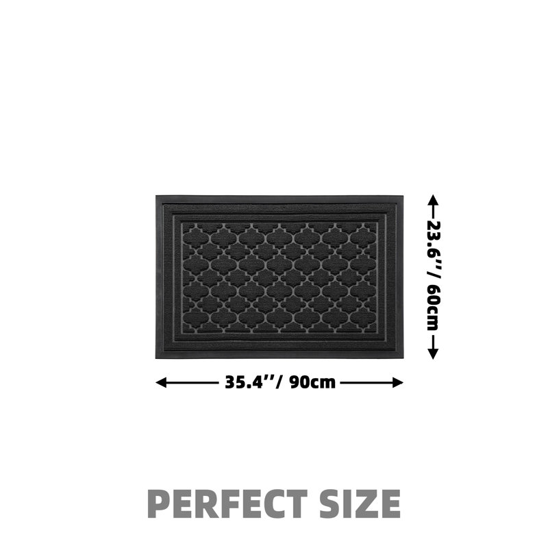 Ingelbert Personalizable Non-Slip Doormat, Black, 23.62" W x 35.43" L