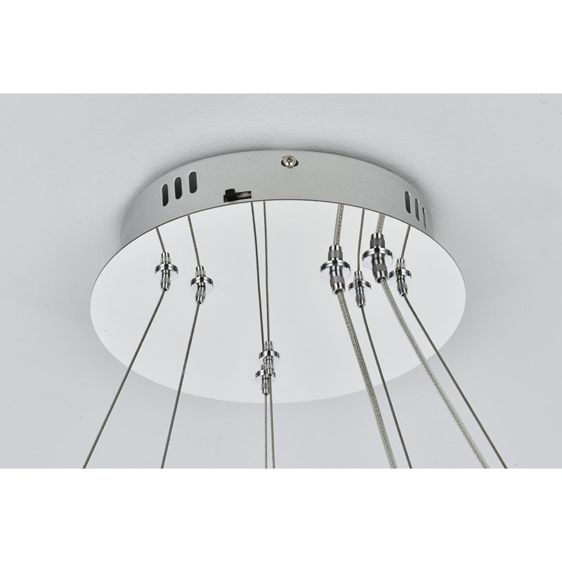 Lustre gradué à 2 lumières DEL Bridgeton, H 12 po x l 32 po x P 32 po, Chrome
