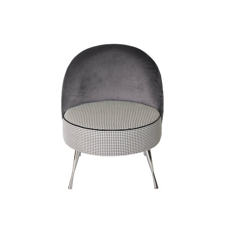 Pepi Upholstered Accent Chair, White/Grey