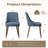 High Back Dining Chair with Ergonomic Curved Back, Padded Seat & Solid Wood Legs-1499108733