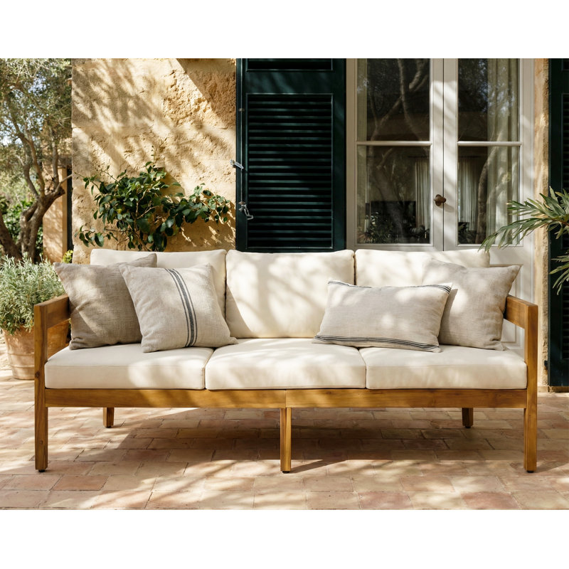 76.5'' Wide Straight Patio Sofa with Cushions