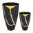 Modern Decorative Metal and Brass Vases - Accent Home, Office, Bedroom, or Living Room Display - Stylish Contemporary Finish - Set of 2 - 14", 9" Brown & Black