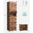 Interlocking Shoe Rack, Rectangular Storage Organiser, 10 Slot Modular DIY Storage Shelf Unit, 40 X 30 X 17 Cm For Each Slot, Plastic Wardrobe With Doors, Rustic Brown
