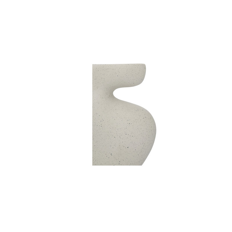 Vila 13In Sculptural Vessel Cream White, 9.5" H x 3.5" W x 9.5" D