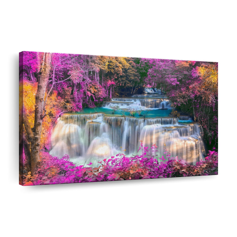 Chutes d'eau, reproduction sur toile, H 34 po x l 51 po x P 1,25 po