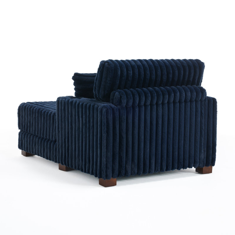 Upholstered Chaise Lounge, Navy