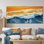 Vue aérienne de la plage bleue et orange II - art mural plage