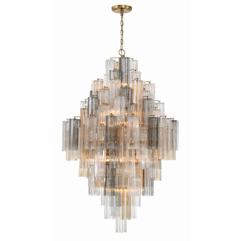 Quinzio Dimmable Chandelier, Aged Brass