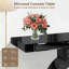 Console à miroir noir avec incrustation de diamant concassé, canapé d'entrée de 39,4 po de long, table d'appoint moderne à base en forme de O pour le salon, le couloir, le vestibule, l'entrée-781383090
