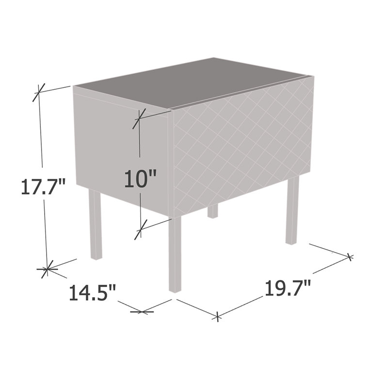 Braylon 17.9" Nightstand with High Gloss Finish, Black