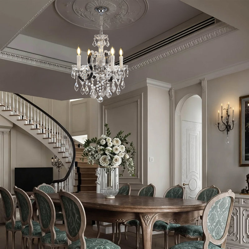 Lustre classique / traditionnel en cristal 4/8/18/24 à intensité variable