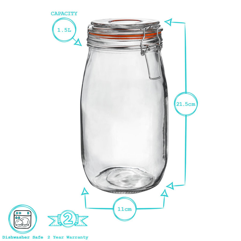 Argon Tableware - Glass Storage Jars with Heart Labels