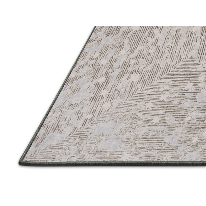 Tapis gris soyeux et moelleux, Carré 3 pi