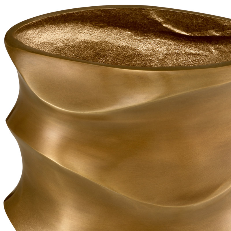 Rapho Handmade Aluminum Table Vase, Vintage Brass