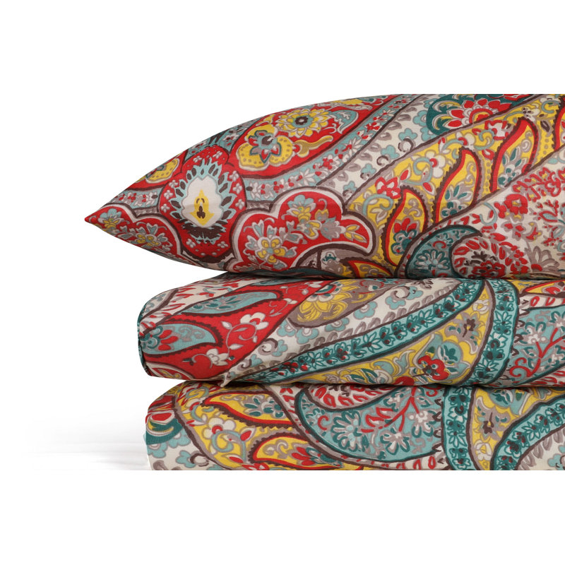 Ensemble de housse de couette en coton bleu / rouge / jaune Spirit