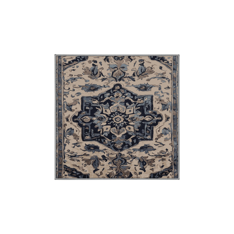 Tapis gris soyeux et moelleux, Carré 6 pi