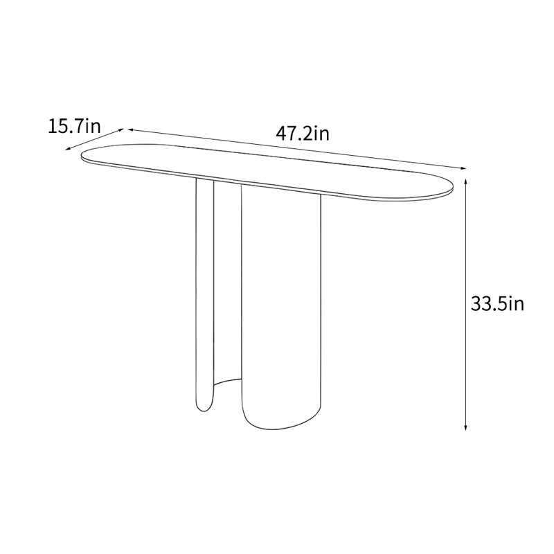 Console luxueuse de style italien, Noir, H 33,5 po x l 47,2 po x P 15,7 po, Doré