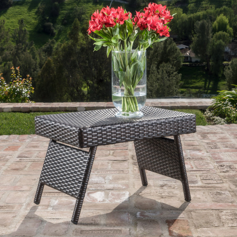 Table d'appoint en rotin, Gris