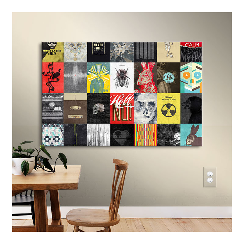 Tête de mort - reproduction d'impression sur toile, H 18 po x l 24 po x P 2 po
