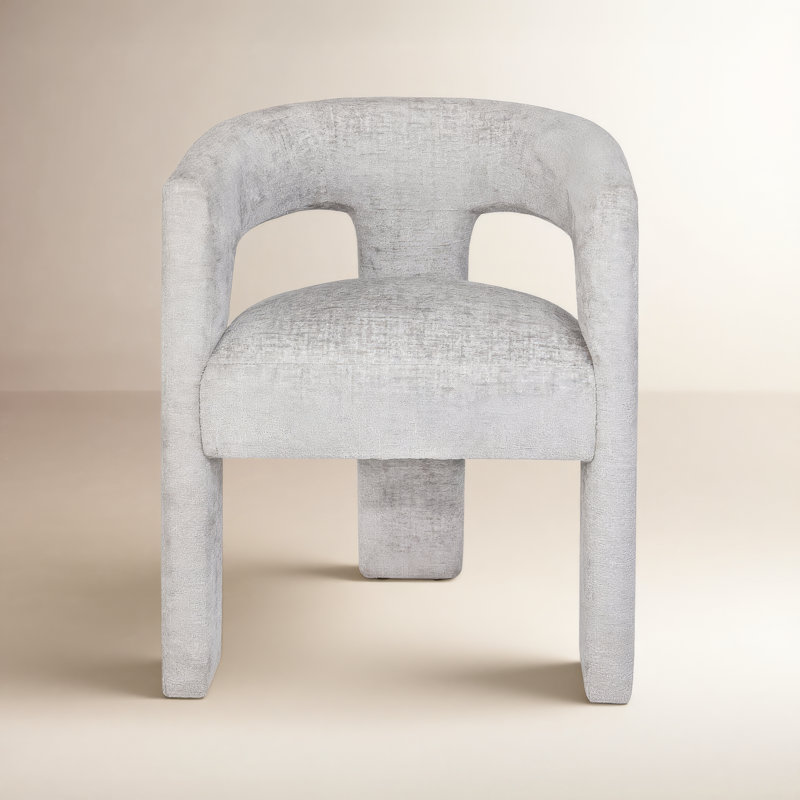 Darlington Chenille Upholstered Dining Arm Chair, Gwen Gray Microsuede