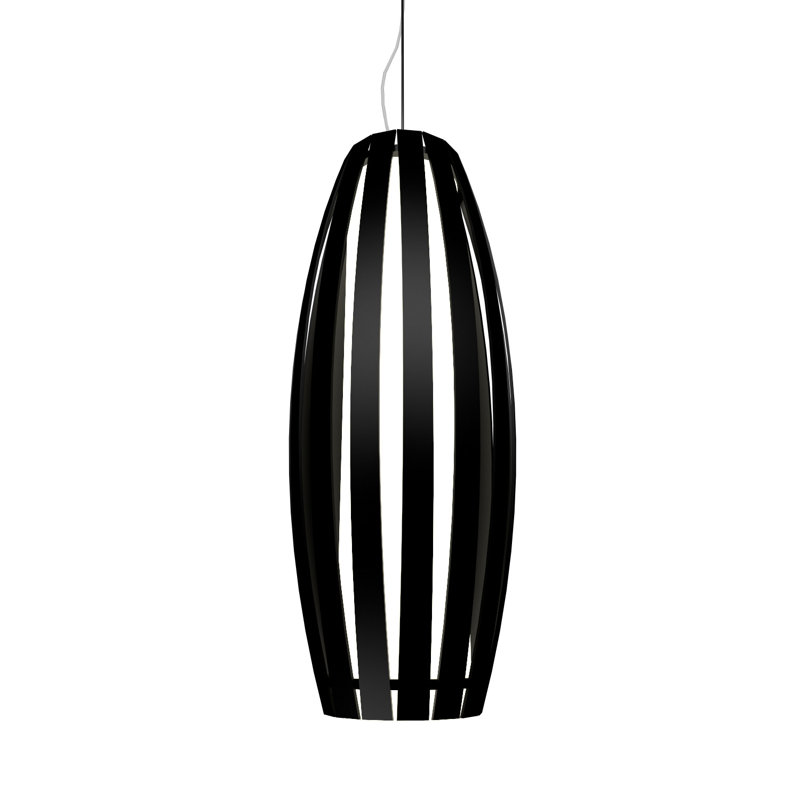 1 - Light Pendant, American Walnut, 27.69" H x 9.56" W x 9.56" D
