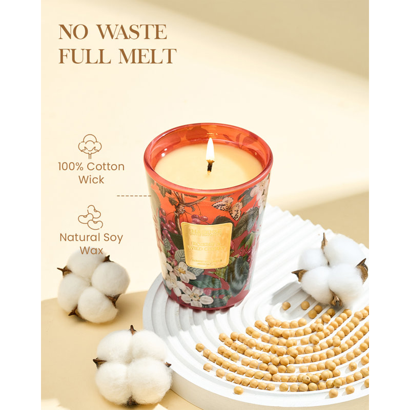  Grande bougie Patchouli Soy, 3-Wick 35oz 150H, bougie d'aromathérapie pour la méditation, 14,1 oz, Cerisier sauvage