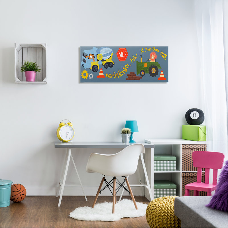 ba-892, «Under Construction Boy's Room» par Juliet Rose Philips, reproduction d'art sur toile tendue