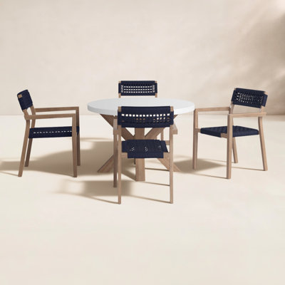 Fleur Round 4 - Person 48" Long Dining Set