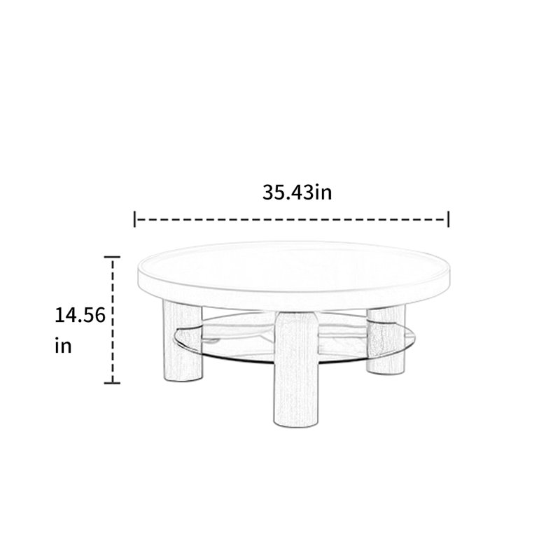 Table basse de style crème avec pieds en bois de frêne