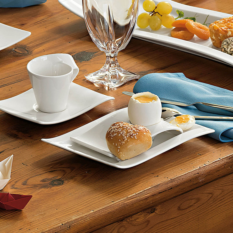 White Porcelain Microwave-Safe Appetizer Plate