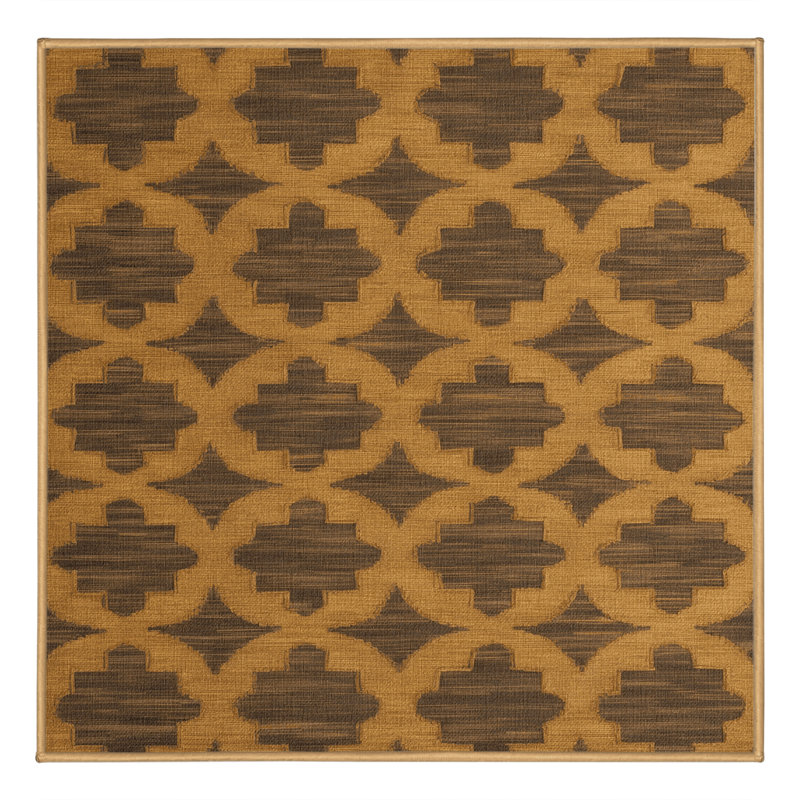 Tapis brun treillis lavable à la machine, Carré 8 pi