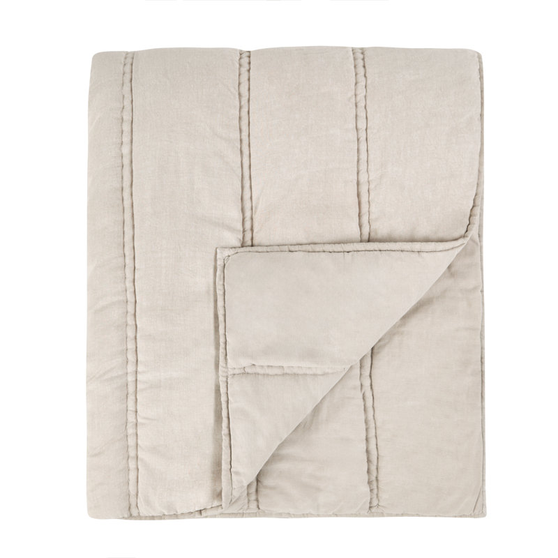 Rowen 4-Piece Sustainable Fabric Quilt Set, Beige
