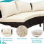 Half-Moon Sofa Set | 5 Pieces | Rattan | Beige | 37.4" L × 18.5" W × 13" H-2036497453