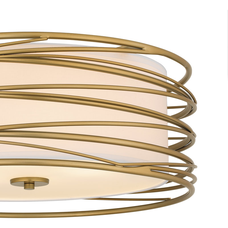 Amberlea 3-Light Light Gold Semi-Flush Mount Light