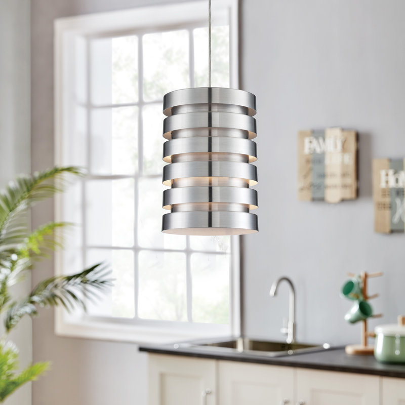 Luminaire suspendu cylindrique simple à 1 lumière Weddle