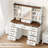 Makeup Vanity Desk with Mirror and Lights, Vanity Table with Chair, Vanity Desk with 10 Drawers and 10 Storage Shelves, Adjustable LED Light Makeup Desk with Power Outlet for Bedroom
