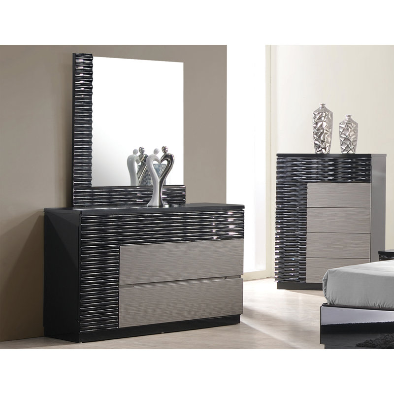 Kahlil 2 Drawer Dresser with Mirror