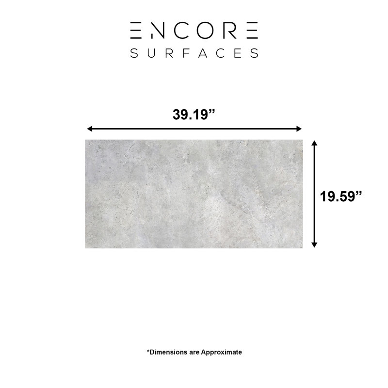 Kangen 20" x 40" Natural White Concrete Look Porcelain Tile