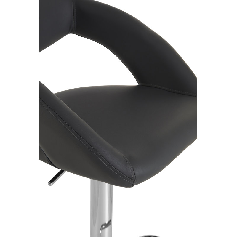 Petersfield Swivel Upholstered Adjustable Height Bar Stool, Grey