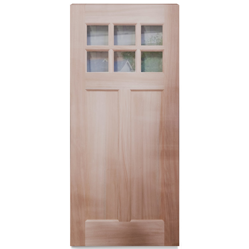 Creative Entryways Craftsman Mahogany Front Door with Clear Glass