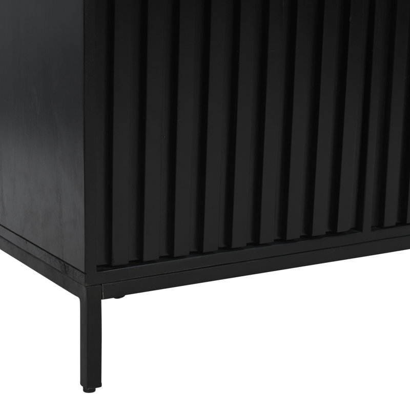Armoire-meuble télé Sylar, Noir, H 30 po x l 70 po x P 18 po