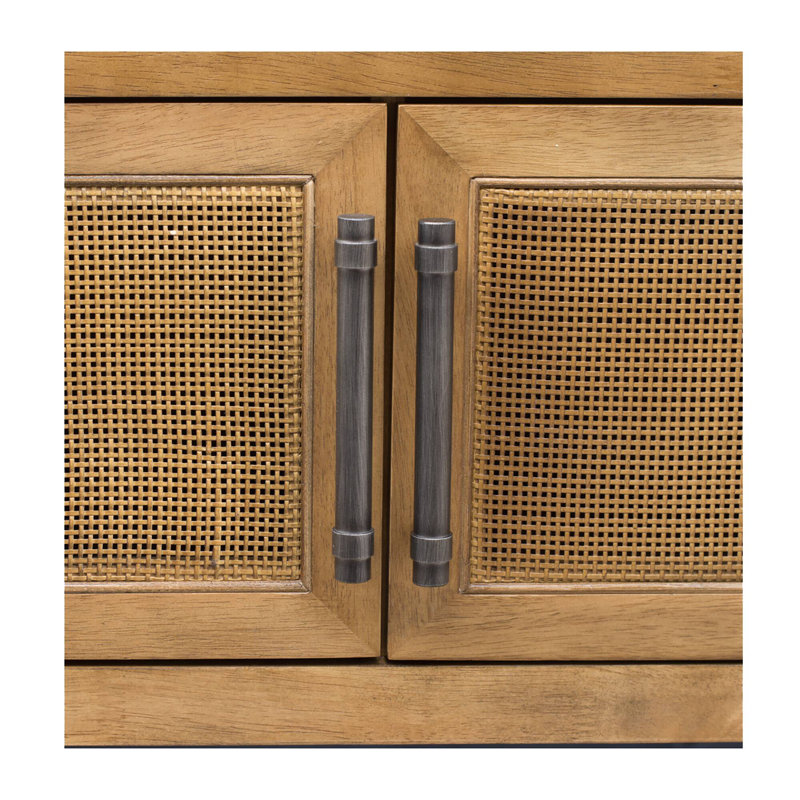 Naomi Honey Wood and Metal Storage Console Table