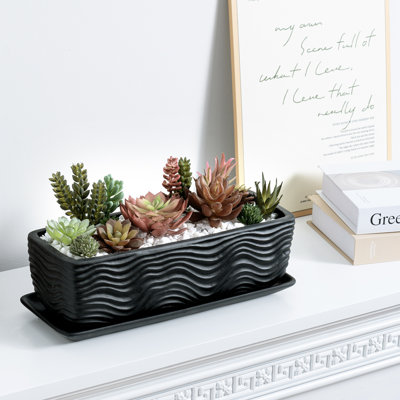 Textured Ceramic Indoor Planter Pot