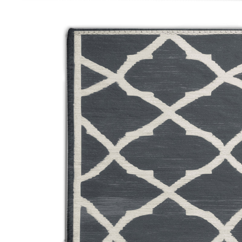 Tapis gris intérieur et extérieur Trellis, Rectangulaire 2 pi x 3 pi
