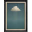Nuage minimal sur fond bleu, décoration murale moderne, impression sur toile encadrée-796009212-796009202