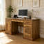 Bureau de direction rectangulaire de 59 po de largeur avec armoire de rangement et tiroirs, poste de travail pour la maison-2144270191