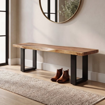 Beames 48" Live Edge Solid Wood Bench